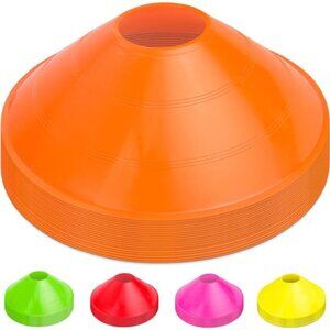 Premium Sports Cones for Training and Drills - 20 Pack with Tote - Orange, Green